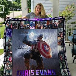 H Captain American Quilt Blanket Ver 7 and Home Decor