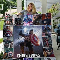 H Captain American Quilt Blanket Ver 8 and Home Decor