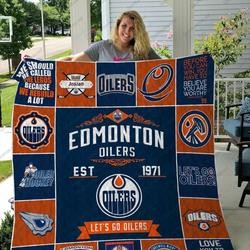 H Edmonton Oilers 17 Quilt Blanket and Home Decor