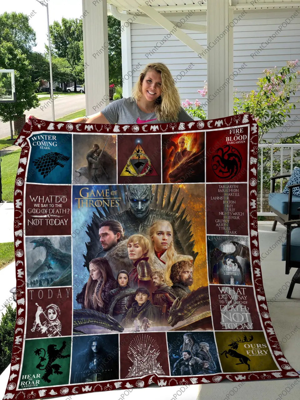 H Game Of Thrones Quilt Blanket For Fan and Home Decor