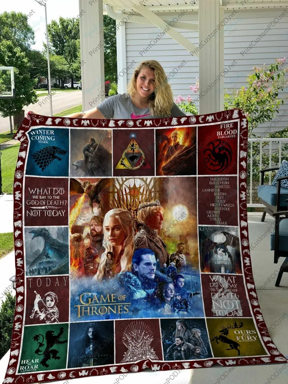 H Game Of Thrones Quilt Blanket Ver 3 and Home Decor