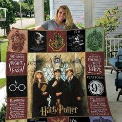 H Harry Potter Quilt Blanket Ver 3 and Home Decor