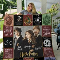 H Harry Potter Quilt Blanket Ver 4 and Home Decor
