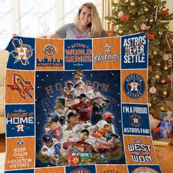 H  Houston Astros Lg Christmas Quilt Blanket      and Home Decor