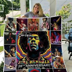 H Jimi Hendrix Quilt Blanket and Home Decor