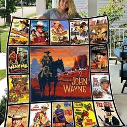 H John Wayne Quilt Blanket and Home Decor