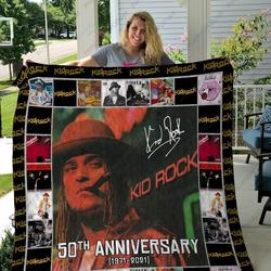H Kid Rock Anniversary Quilt Blanket Ver 8 and Home Decor