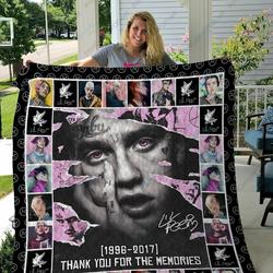 H Lil Peep Quilt Blanket Ver 5 and Home Decor