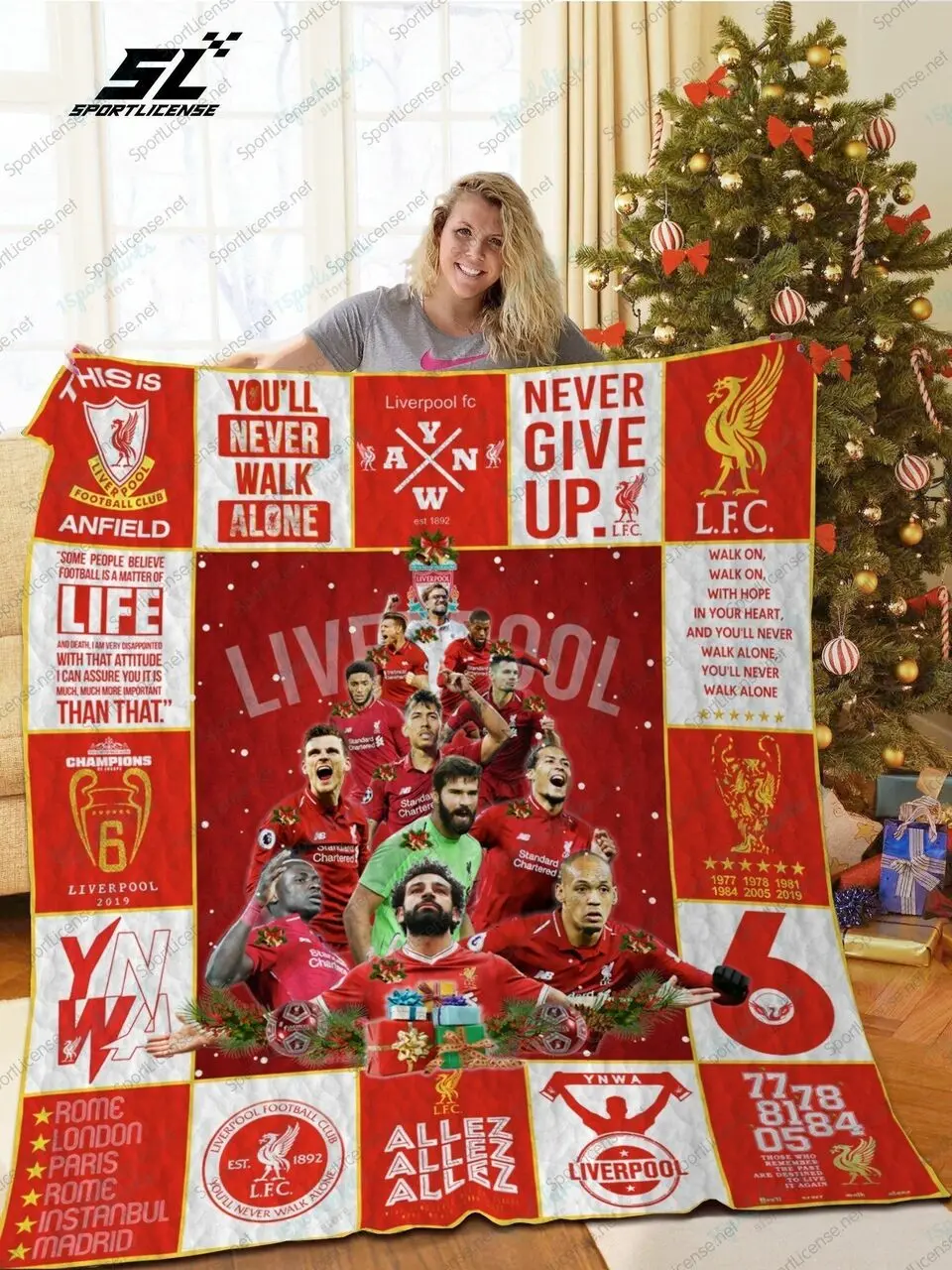 H Liverpool Christmas Quilt Blanket Ver 17 and Home Decor