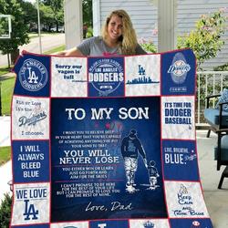H Los Angeles Dodgers D Quilt Blanket and Home Decor