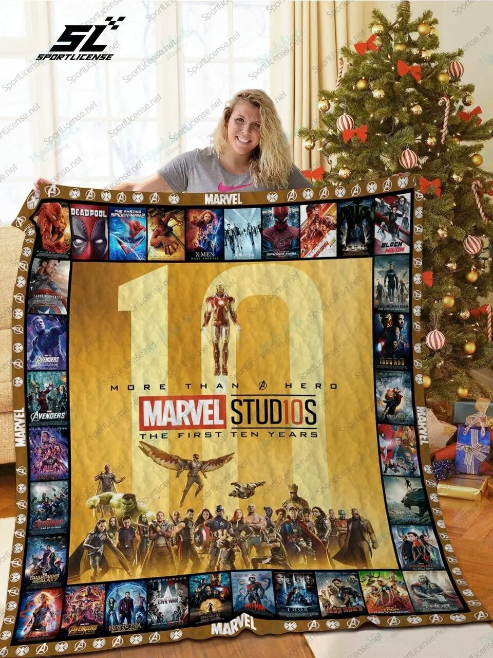 H Marvel Quilt Blanket Ver 1 and Home Decor