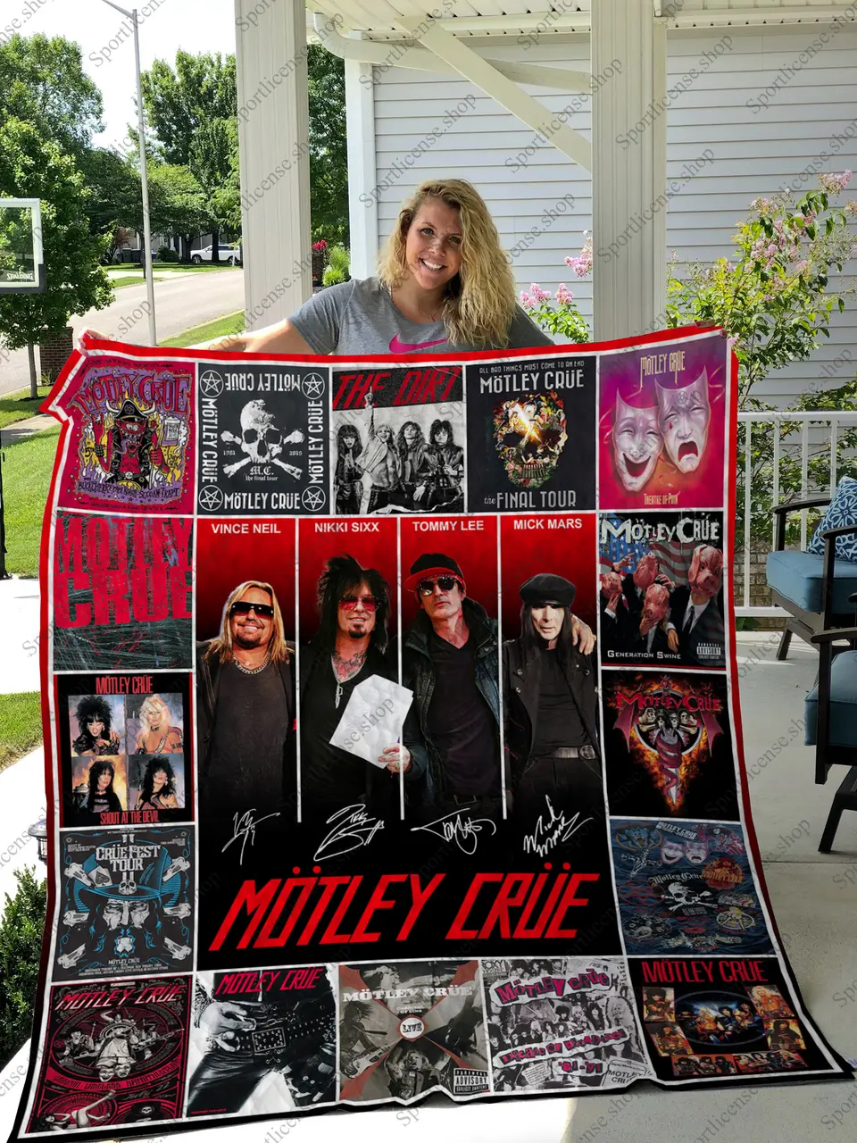 H - Mtley Cre Quilt Blanket Ver 17 and Home Decor