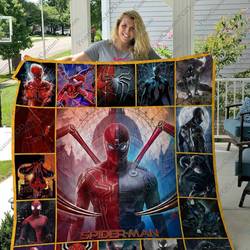 H Spider Man Quilt Blanket Ver 1 and Home Decor
