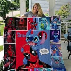 H Stitch Deadpool Quilt Blanket and Home Decor
