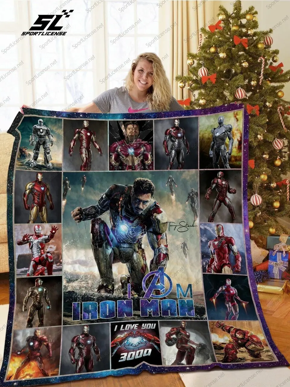 H Tony Stark Quilt Blanket Ver 2 and Home Decor