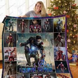 H Tony Stark Quilt Blanket Ver 2 and Home Decor