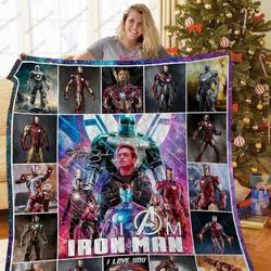 H Tony Stark Quilt Blanket Ver 3 and Home Decor