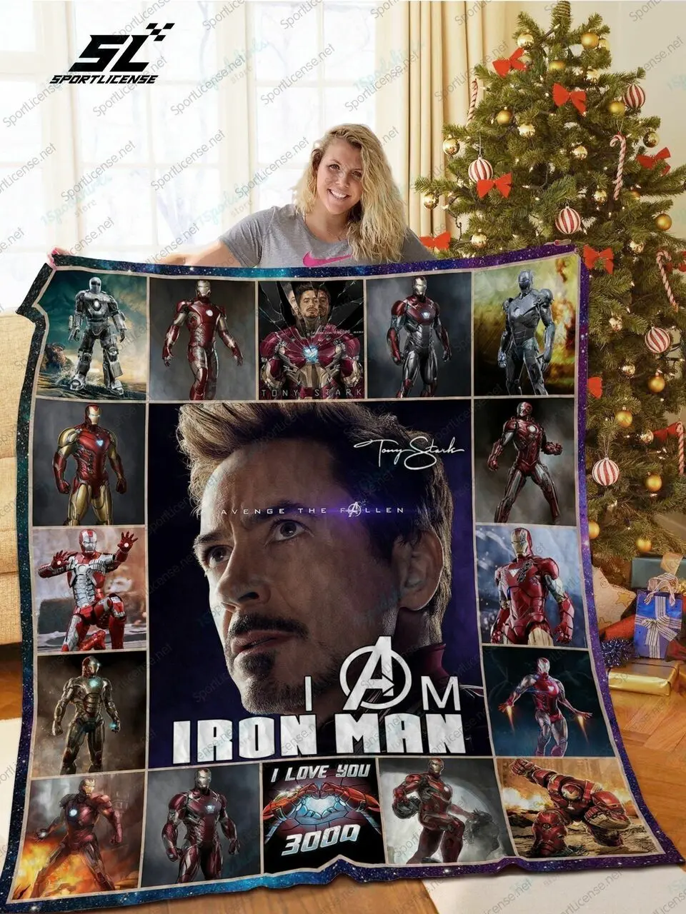 H Tony Stark Quilt Blanket Ver 5 and Home Decor