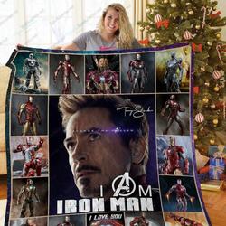 H Tony Stark Quilt Blanket Ver 5 and Home Decor