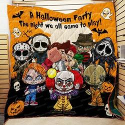 Halloween Party The Night We All Came To Play Quilt Blanket  Quilt and Home Decor