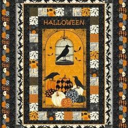 Halloween Raven Pumpkin Hur Quilt Cysije and Home Decor
