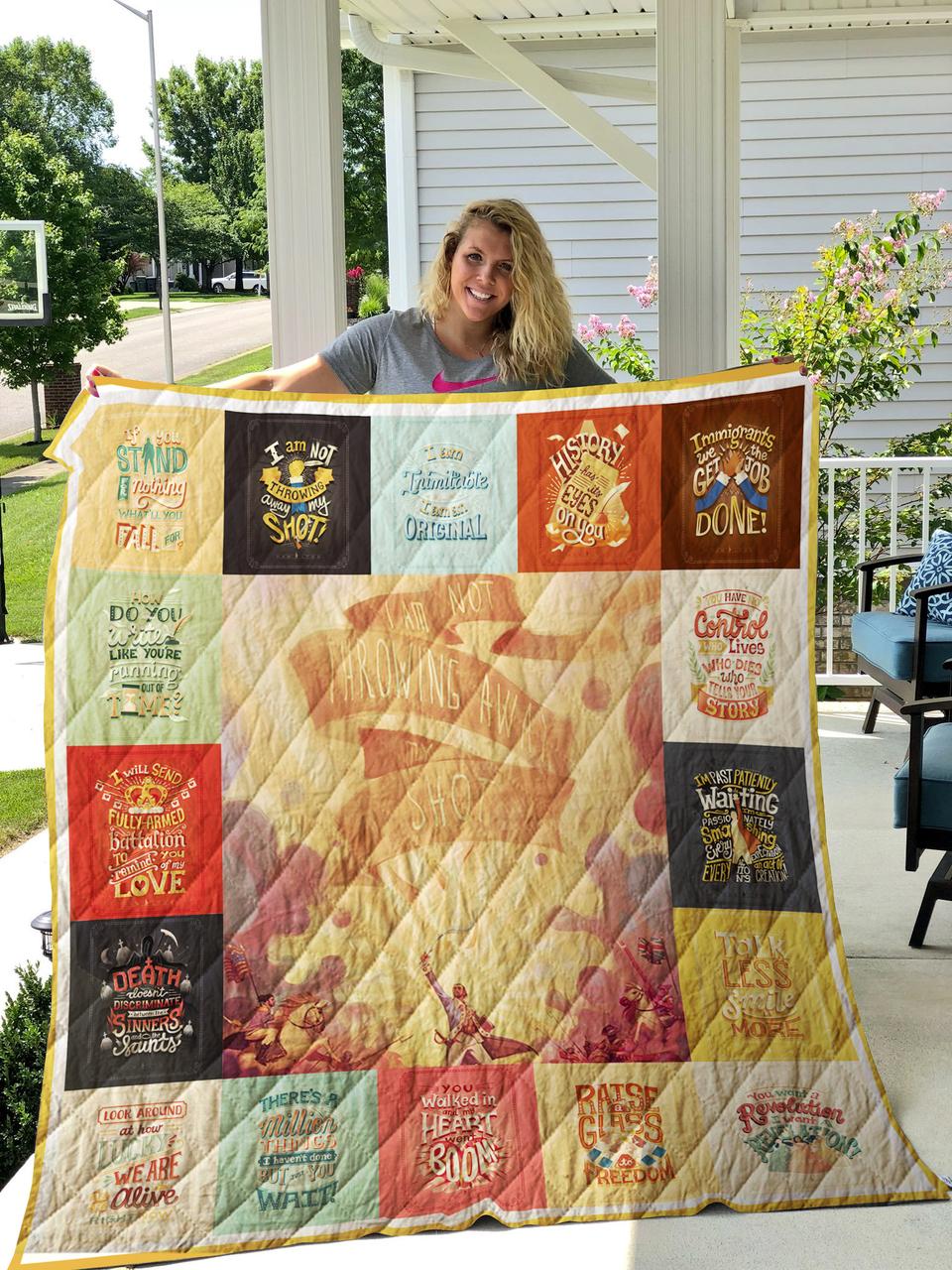Hamilton Quotes Poster Quilt and Home Decor