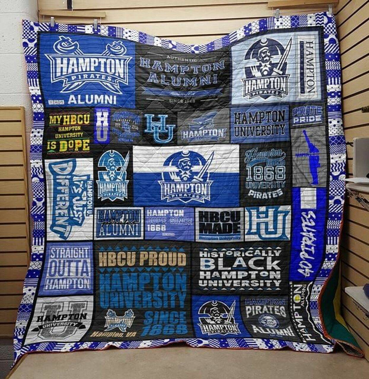 Hampton Pirates Logo Pirate Proud For Lovers quilt blanket Quilt Blanket and Home Decor