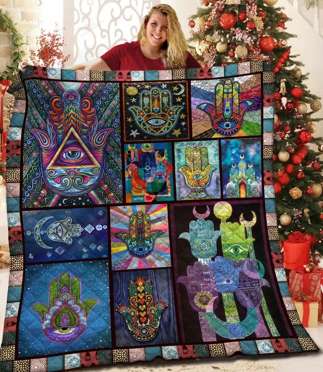 Hamsa NT2309127CL Quilt Blanket and Home Decor