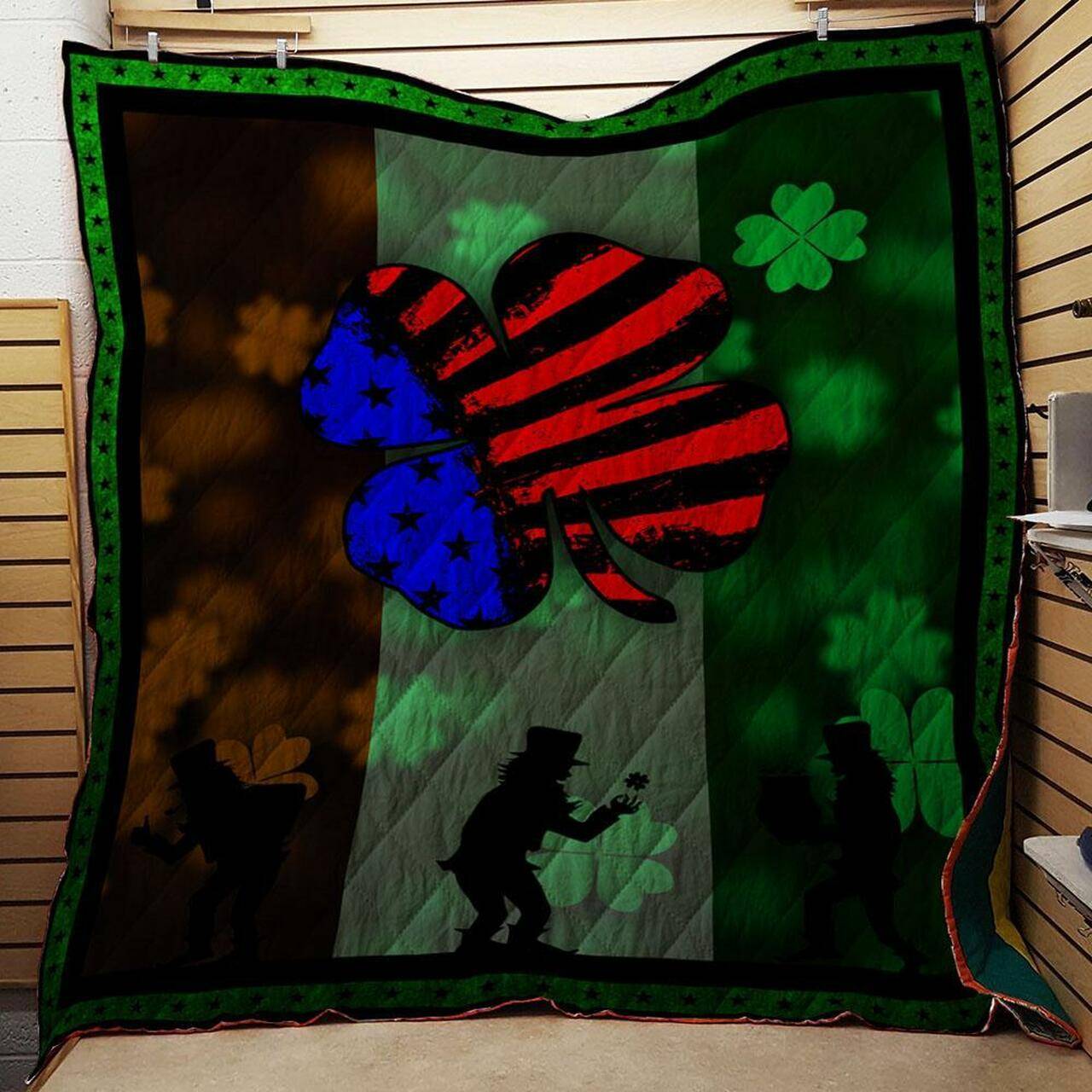 Hand Made Irish Leprechaun Quilt Blanket and Home Decor