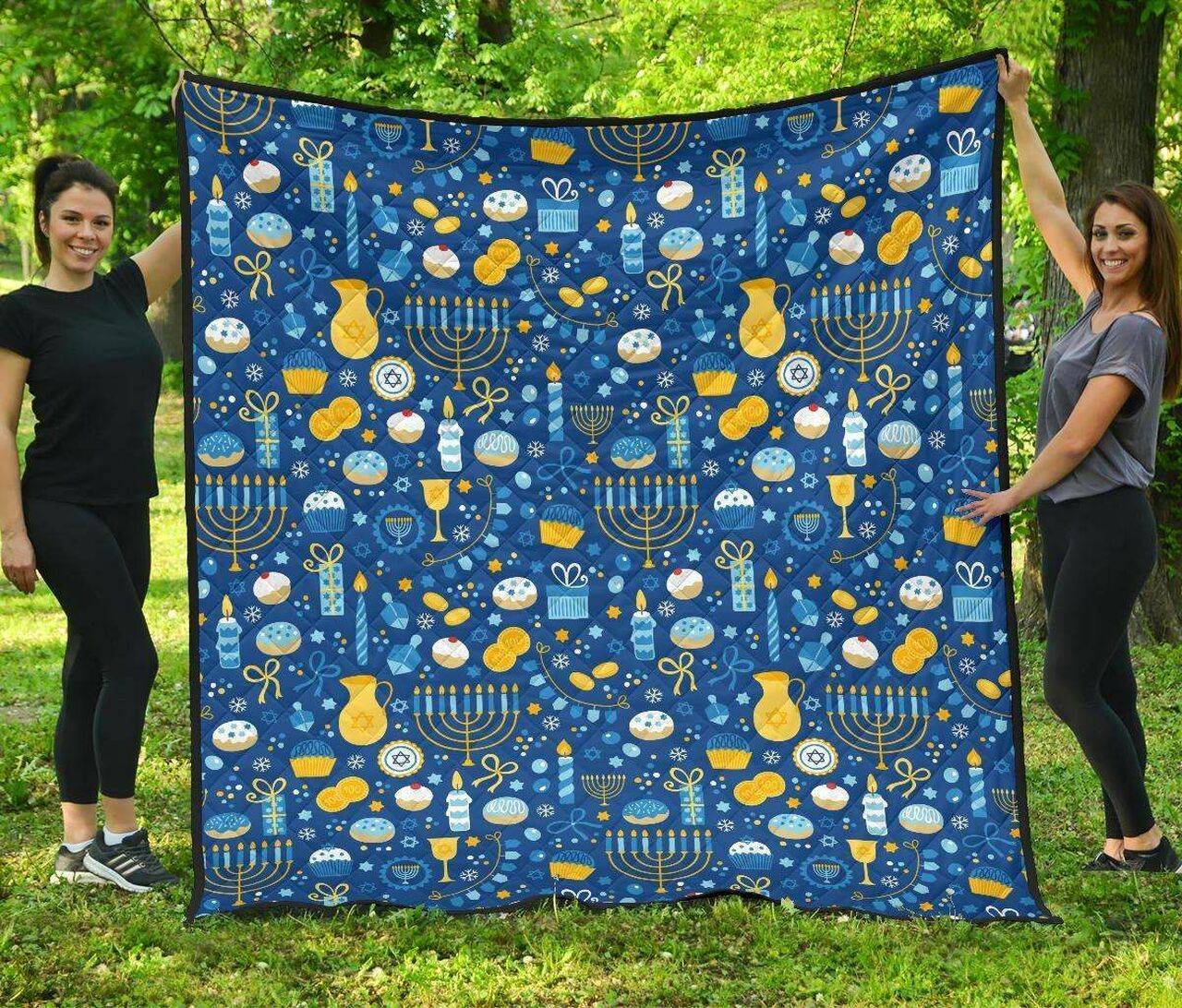Hanukkah Cl12100351Mdq Quilt Blanket and Home Decor