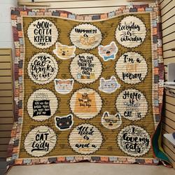 Happiness Is Cat Quilt and Home Decor