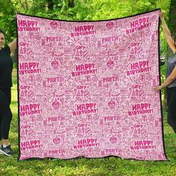 Happy Birthday Cl12100353Mdq Quilt Blanket and Home Decor