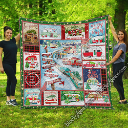 Happy Camper Christmas Quilt Blanket Tn141130 and Home Decor