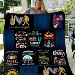 Happy Camper Live Love Camp All About Camping Quilt Bt and Home Decor