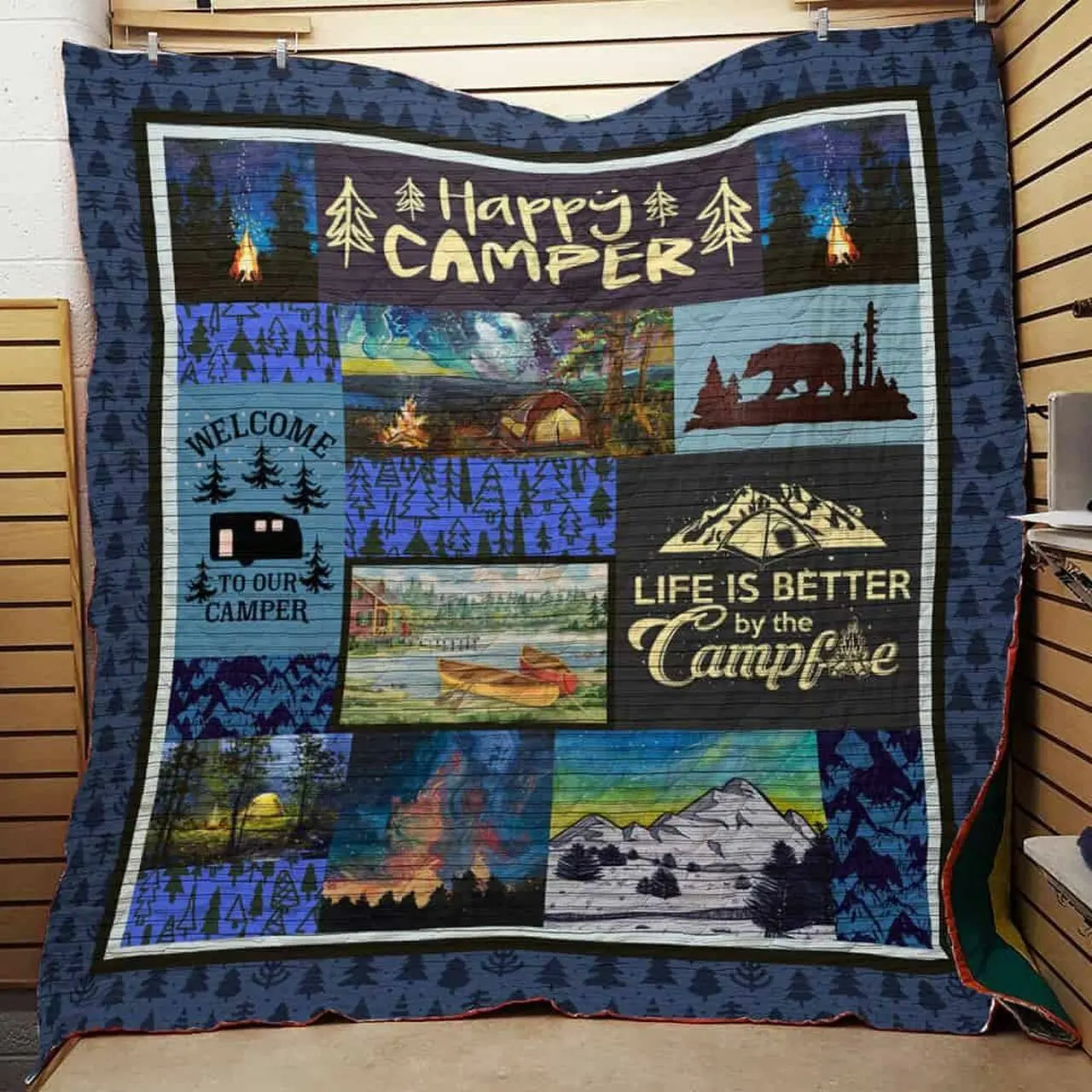 Happy Camper Quilt Blanket Dhc150120768Td and Home Decor