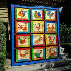 Happy Chicken Quilt Blanket Ypm0  Quilt and Home Decor