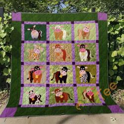 Happy Cow Blanket TH0107 Quilt and Home Decor