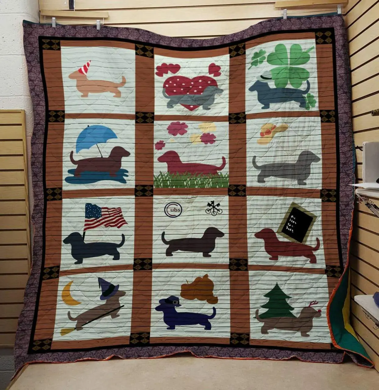 Happy Dachshund Quilt and Home Decor