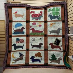 Happy Dachshund Quilt and Home Decor