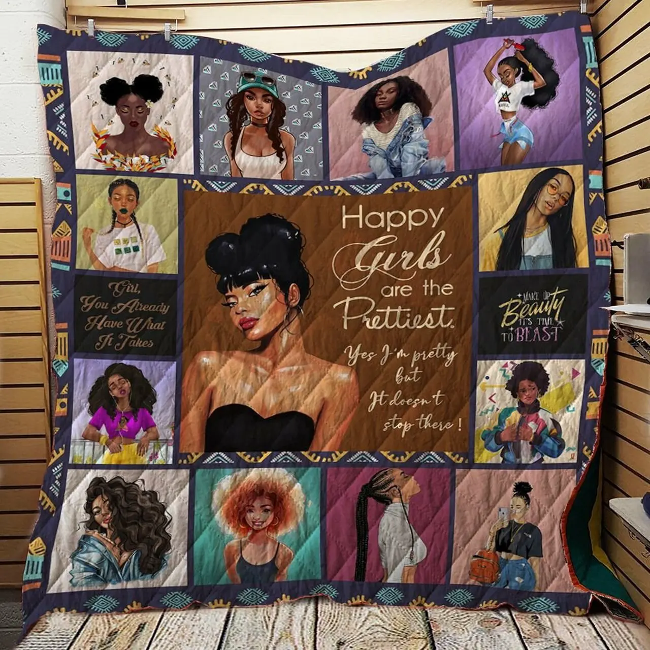 Happy Girls Are The Prettiest Quilt Blanket Dhc150120534Td and Home Decor