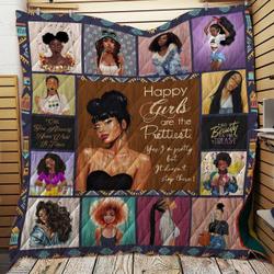 Happy Girls Are The Prettiest Quilt Blanket Dhc150120534Td and Home Decor