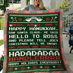 Happy Hanukkah Friends Quilt Blanket and Home Decor