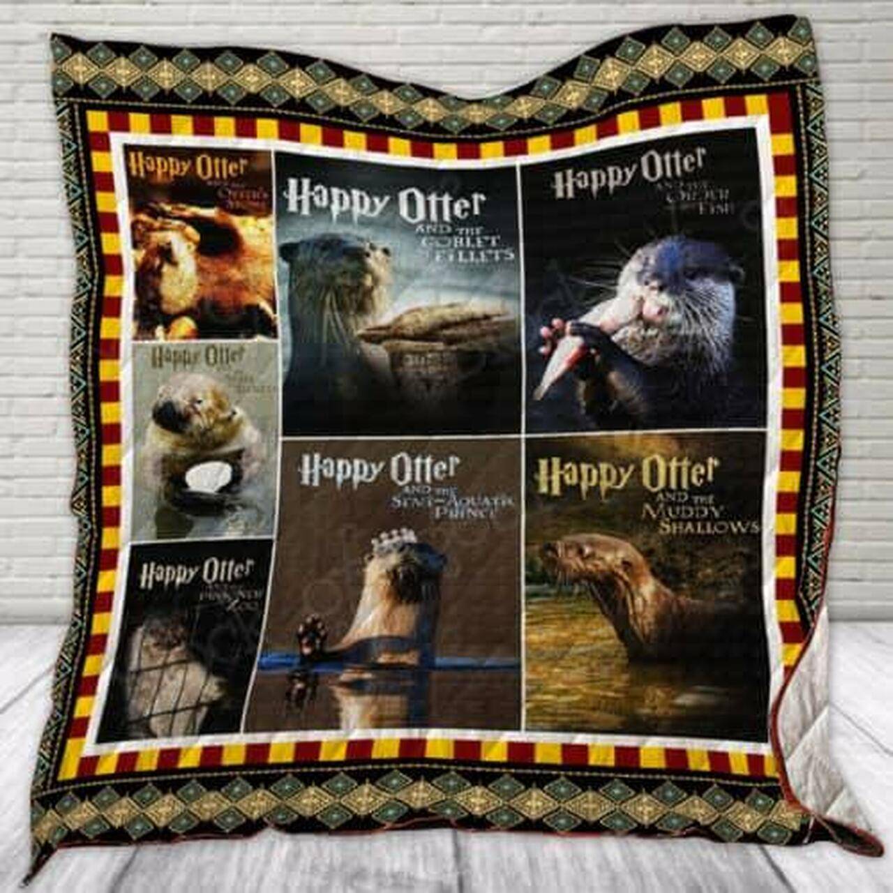Happy Otter Quilt Th493 Quilt and Home Decor