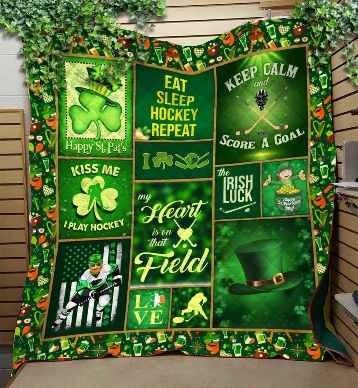 Happy Patricks Day Like Quilt Blanket and Home Decor
