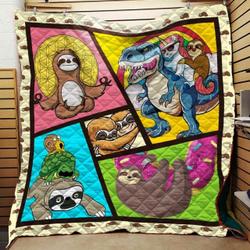 Happy Sloth Blanket Th1707 Quilt and Home Decor