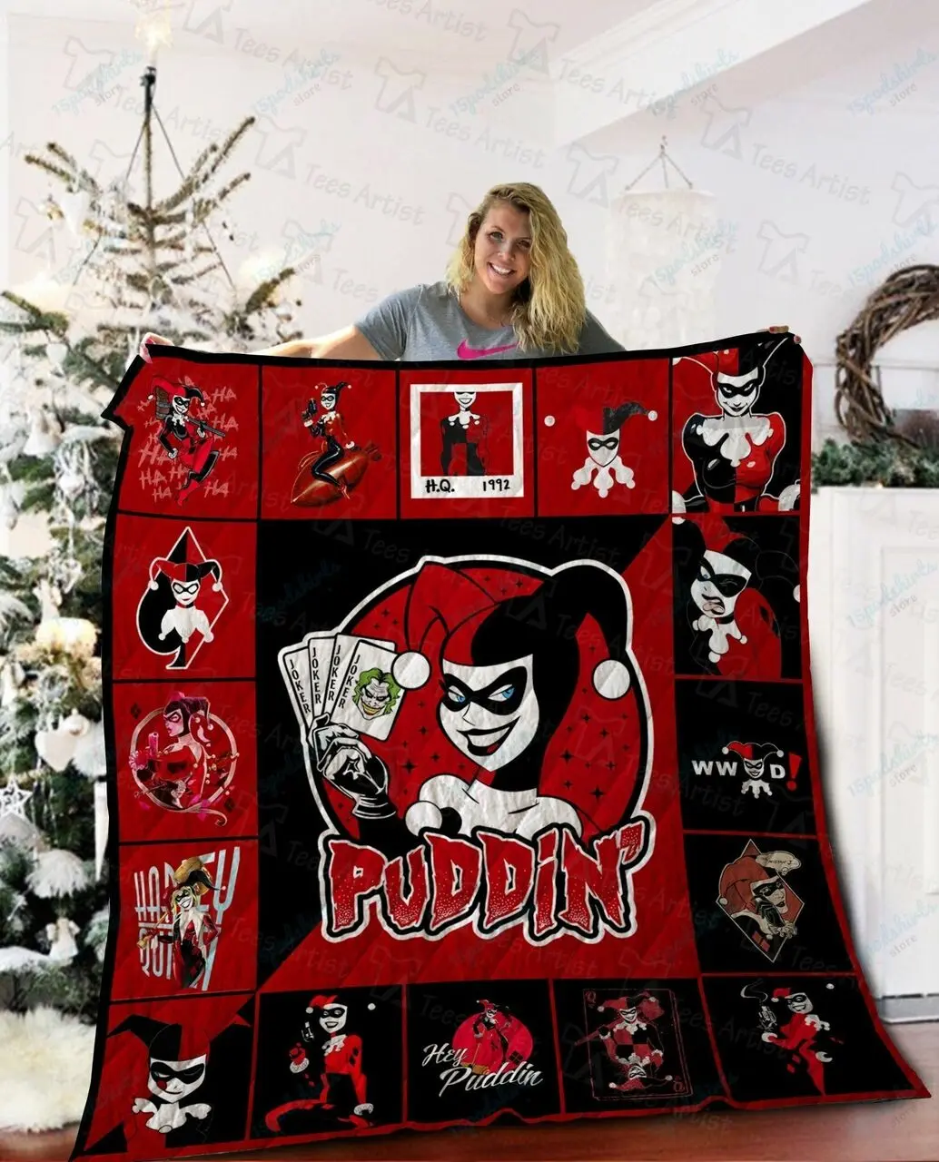 Harley Quinn Quilt Blanket 02255 and Home Decor