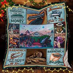 Harmonica Lovers Cl14100250Mdq Quilt Blanket and Home Decor