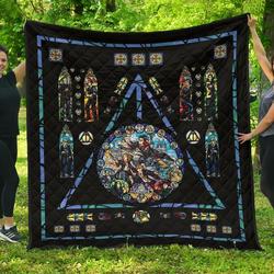 Harry Potter Stain Glass Style Fan Gift Idea Quilt and Home Decor