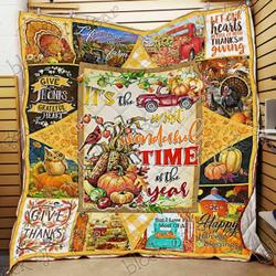 Harvest Thanksgiving Cl14100251Mdq Quilt Blanket and Home Decor
