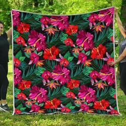 Hawaii Hibiscus Pineapple Cl17100328Mdq Quilt Blanket and Home Decor